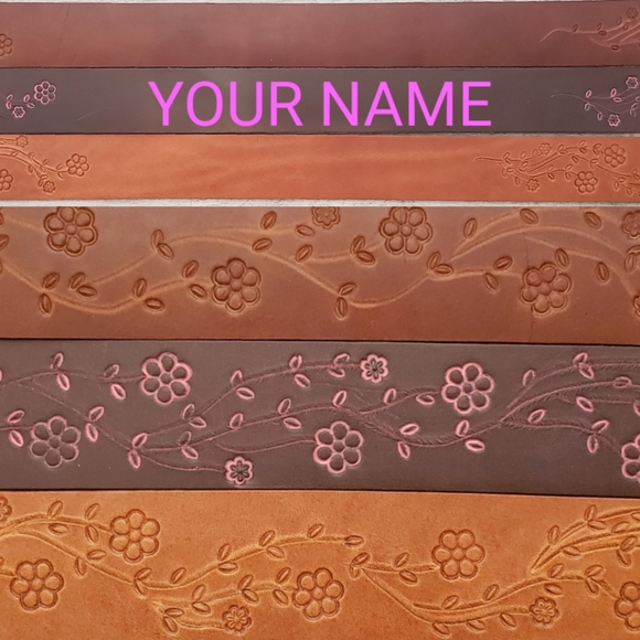 Leather Floral Vines Belt Custom main image 4